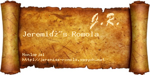 Jeremiás Romola névjegykártya